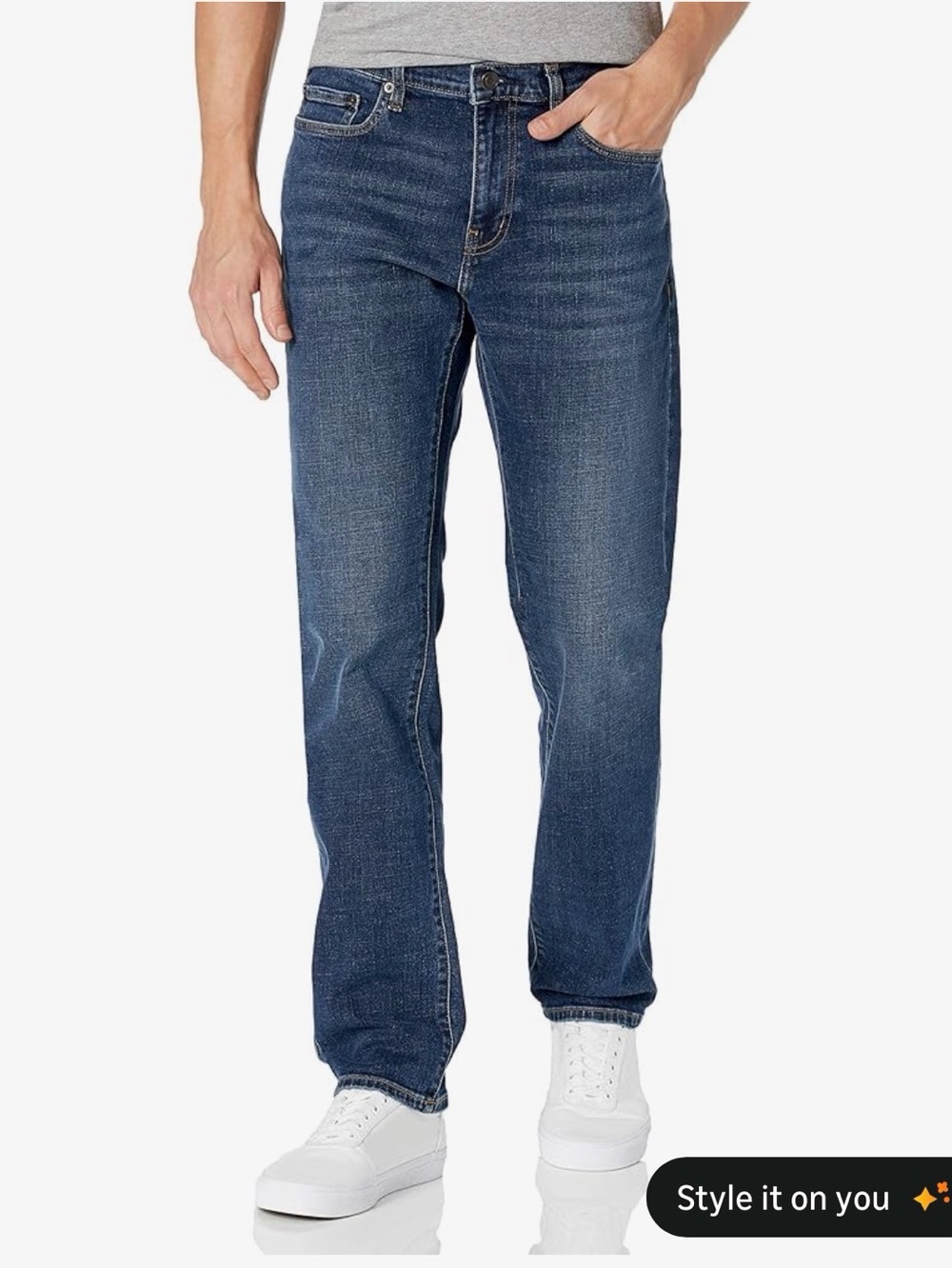 Amazon Essentials Mens Straight Fit Jeans in Dark Denim - 28x28